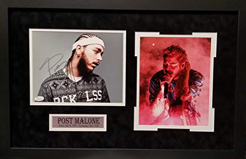 Post Malone Signed Autograph Custom Framed Photo Suede Matting 8x10 to 16x26 Photograph #10 JSA Certified