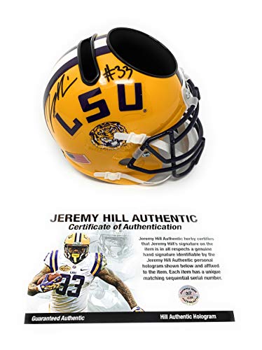 Jeremy Hill LSU Tigers Signed Autograph Unique Desk CADDY Mini Helmet JHILL Personal Player Certified