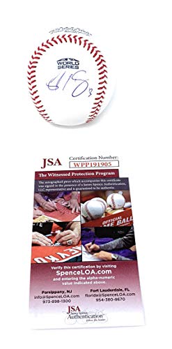 Sandy Leon Boston Red Sox Signed Autograph Official WORLD SERIES MLB Baseball JSA Witnessed Certified