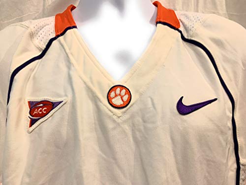 Clemson Tigers Authentic Game Team Issued NIKE Authentic On Field Jersey White Size 44