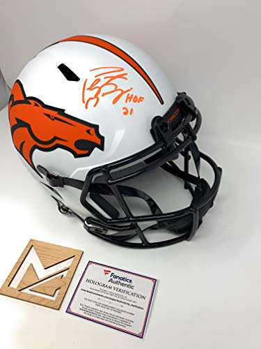 Peyton Manning Denver Signed Autograph Rare LUNAR Limited Edition Speed Full Size Helmet HALL OF FAME INSCRIBED Fanatics Authentic Certified