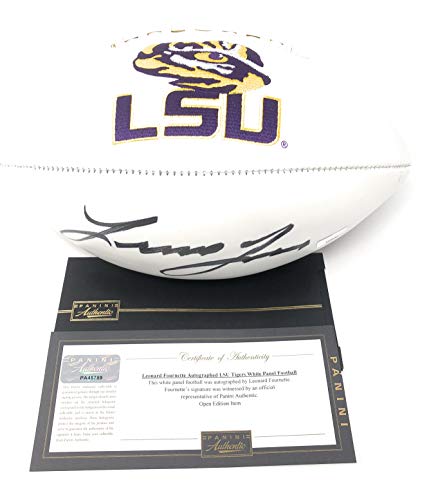 Leonard Fournette LSU Tigers Signed Autograph Embroidered Logo Football Panini Authentic Certified