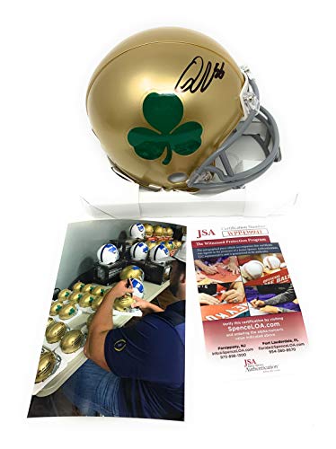 Quenton Nelson Notre Dame Fighting Irish Signed Autograph Rare Shamrock Mini Helmet JSA Witnessed Certified