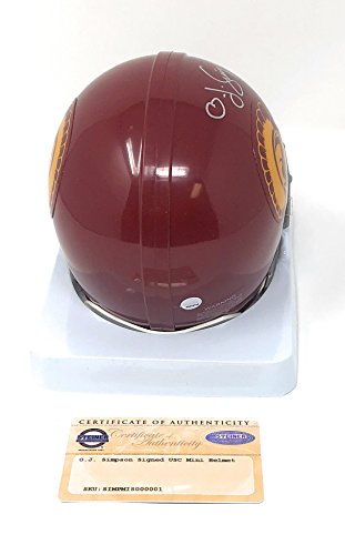 OJ Simpson USC Trojans Signed Autograph Mini Helmet Steiner Sports Certified