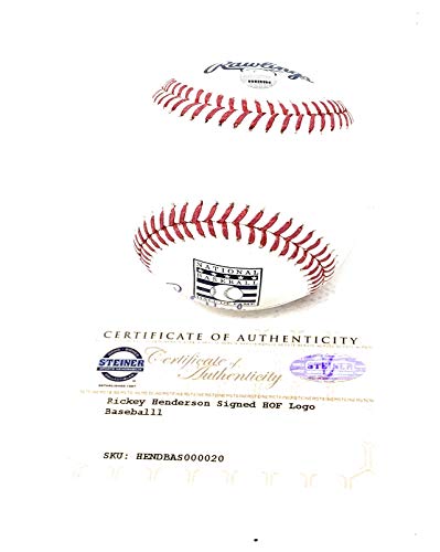 Rickey Henderson Oakland Athletics Signed Autograph Official HALL OF FAME MLB Baseball Steiner Certified