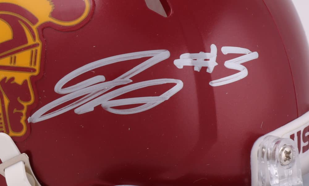 Jordan Addison USC Trojans Signed Autograph Mini Helmet Beckett Certified