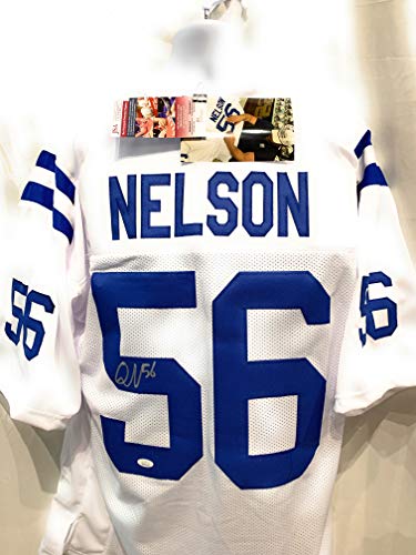 Quenton Nelson Indianapolis Colts Signed Autograph White Custom Jersey JSA Witnessed Certified