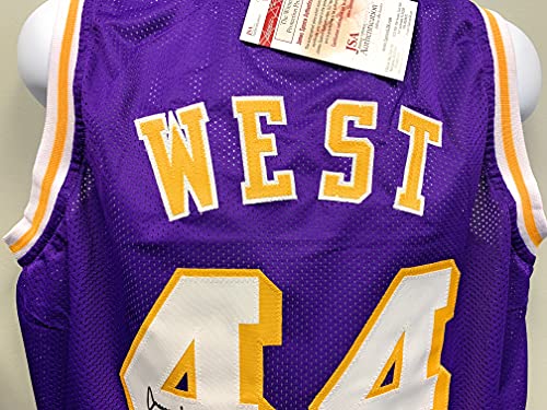 Jerry West Los Angeles Lakers Signed Autograph Custom Jersey Purple JSA Witnessed Certified