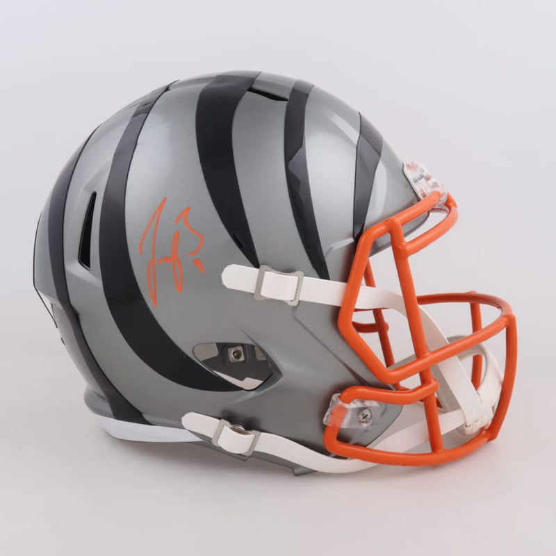 Joe Burrow Signed Bengals Full-Size Chrome Speed Helmet (Fanatics Hologram)