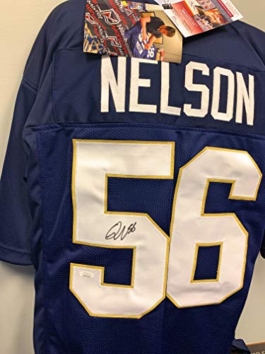 Quenton Nelson Notre Dame Fighting Irish Signed Autograph Custom Jersey JSA Witnessed Certified