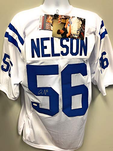 Quenton Nelson Signed Autograph Custom Jersey White JSA Witnessed Certified