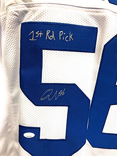 Quenton Nelson Signed Autograph Custom Jersey White 1st RD PICK INSCRIBED JSA Witnessed Certified