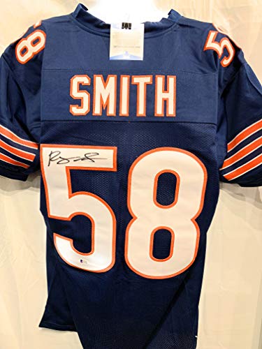 Roquan Smith Chicago Bears Signed Autograph Blue Custom Jersey Beckett Witnessed Certified