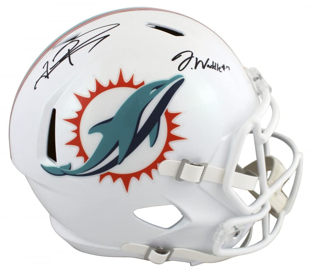 Tua Tagovailoa Jalen Waddle Miami Dolphins Signed Autograph Full Size Speed Helmet Fanatics Authentic Certified