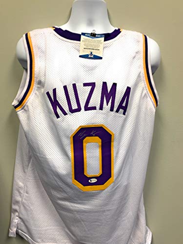 Kyle Kuzma Los Angeles Lakers Signed Autograph Custom Jersey White P# Beckett Witnessed Certified