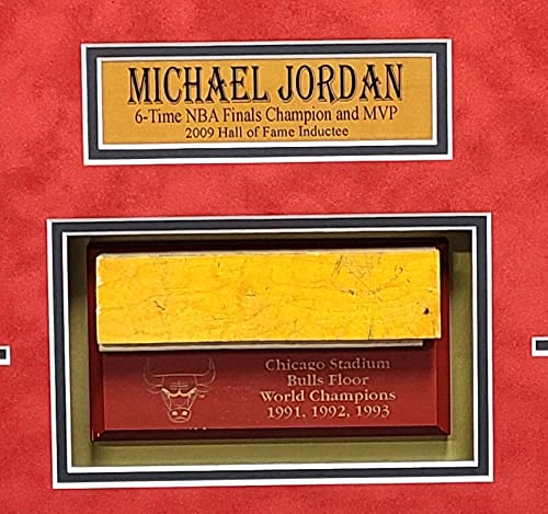 Michael Jordan Chicago Bulls Autograph Signed Custom Framed 8x10 With Game Used Floor Piece Suede Matted Shadow Box UDA Upper Deck Authenticated
