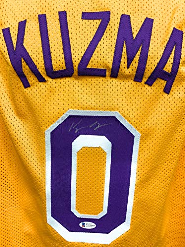 Kyle Kuzma Los Angeles Lakers Signed Autograph Custom Jersey Gold P# Beckett Witnessed Certified