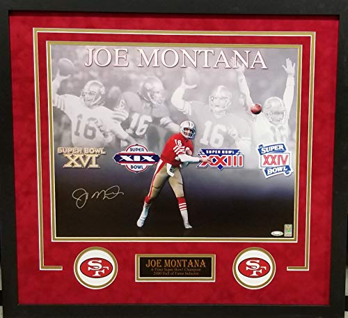 Joe Montana San Francisco 49ers Signed Autograph Custom Framed 16x20 Photo Photograph Suede Matted to 26x28 GTSM Tristar Certified