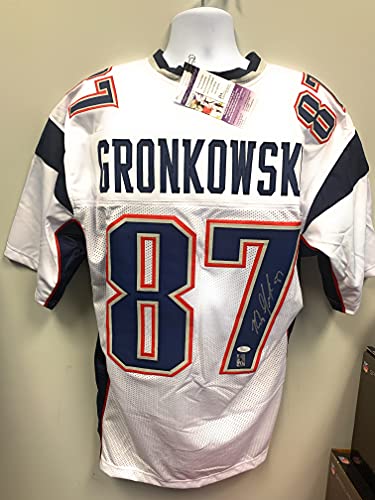Rob Gronkowski New England Signed Autograph Custom White Jersey JSA Certified