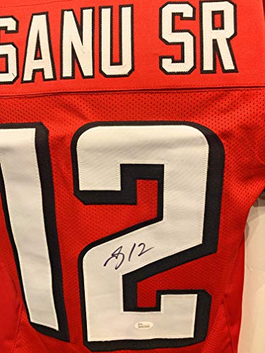 Mohamed Sanu Atlanta Falcons Signed Autograph Red Custom Jersey JSA Witnessed Certified