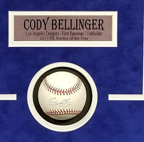 Cody Bellinger Los Angeles Dodgers Signed Autograph Official MLB World Series Baseball Custom Framed 16x26 Shadow Box Suede Matted Fanatics Authentic Certified