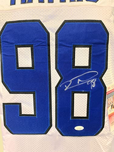 Robert Mathis Indianapolis Colts Signed Autograph Custom Jersey White W/Blue & Black #s JSA Witnessed Certified