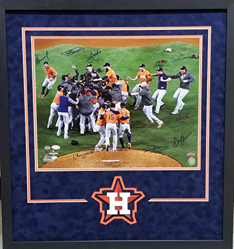 Jose Altuve Houston Astros Autographed Framed Majestic Orange Authentic  Jersey