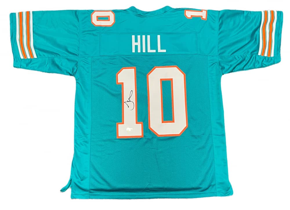 Tyreek Hill Miami Dolphins Signed Autograph Teal Custom Jersey Beckett Witnessed Certified