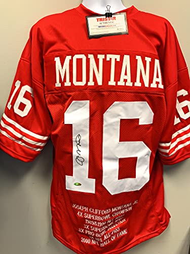 Joe Montana San Fransico Signed Autograph Custom Jersey Embroidered Stats Tristar Authentic Certified