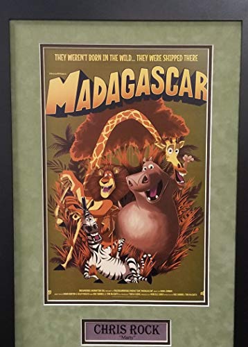 Chris Rock Marty Madagascar Movie Star Poster Signed Autograph Photo Custom Framed SUEDE MATTED 17x34 PSA/DNA Certified