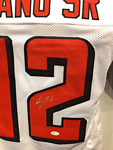 Mohamed Sanu Atlanta Falcons Signed Autograph White Custom Jersey JSA Witnessed Certified