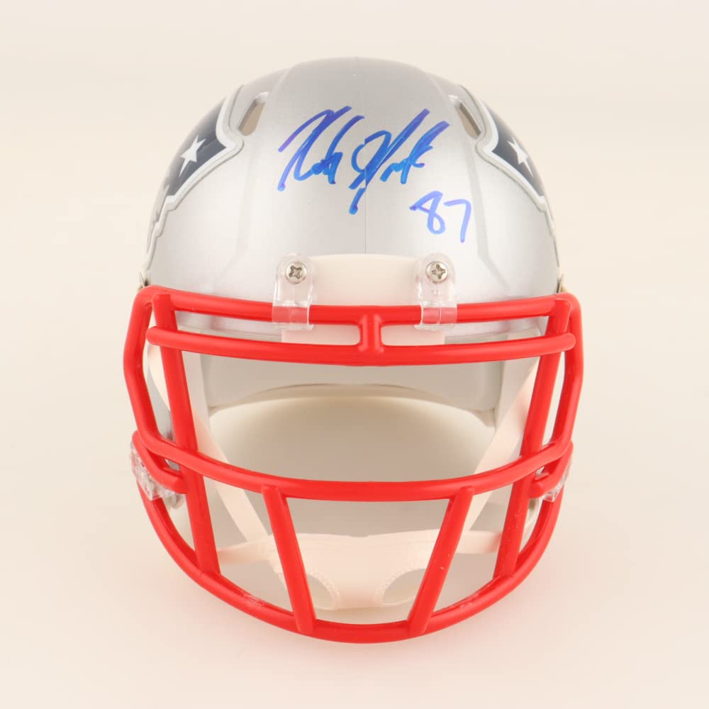 Rob Gronkowski New England Patriots Signed Autograph Speed Mini Helmet Steiner Sports Certified