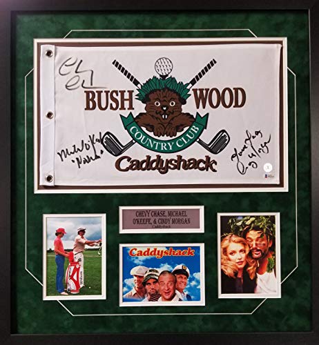 Chevy Chase Michael O'Keefe Cindy Morgan Caddy Shack Signed Autograph Custom Framed Photo Suede Matting Chase Hologram & Beckett Certified