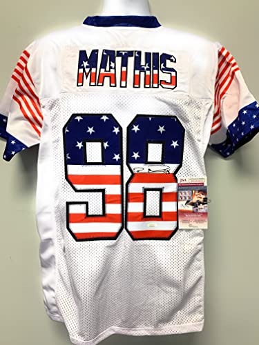 Robert Mathis Indianapolis Colts Signed Autograph Custom Jersey American Flag JSA Witnessed Certified