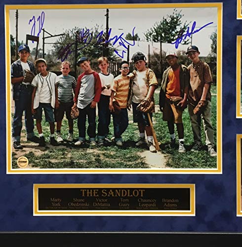 The Sandlot The Movie Squints Smalls YaYa Repeat Timmy Kenny D Multi Signed Autograph Custom Framed Suede Matted #2 Photograph Certified