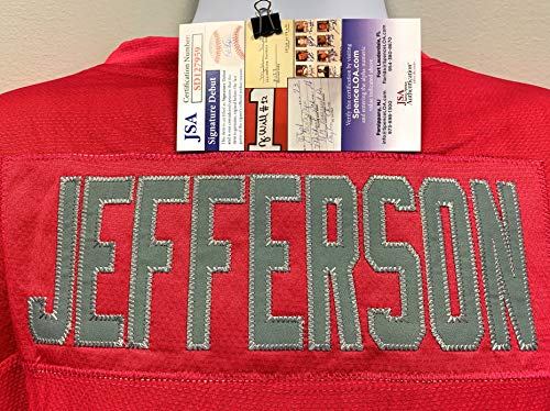 Justin Jefferson Minnesota Vikings Signed Autograph Pink Custom Jersey JSA Rookie Signature COA