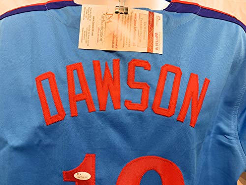 Andre Dawson Montreal Expos Signed Autograph MLB Custom Blue
