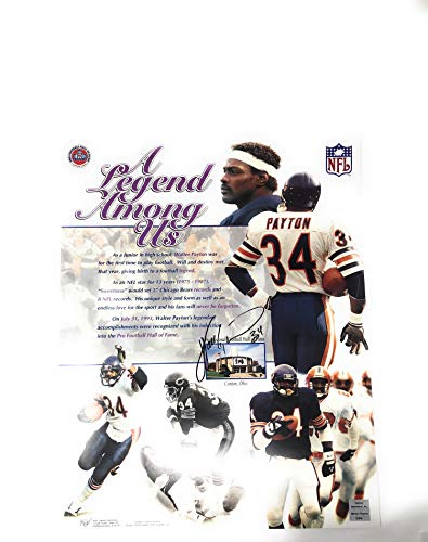 Walter Payton Chicago Bears Signed Autograph SI 16x20 Photo Photograph W Payton Foundation Certified