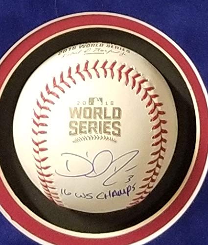 David Ross Chicago Cubs Signed Autograph Official MLB World Series Baseball WS CHAMPS INSCRIBED Custom Framed 16x26 Shadow Box Suede Matted Schwartz Authentic Certified