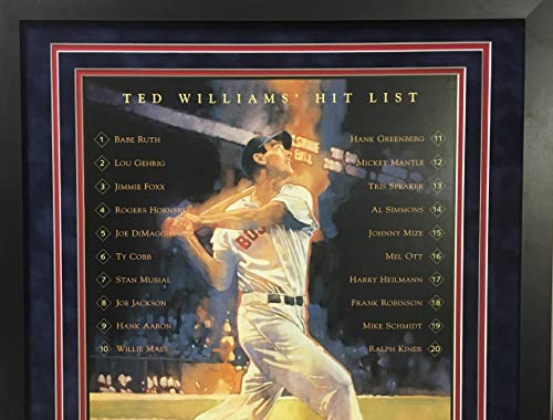 Ted Williams Boston Red Sox Signed Autograph Custom Framed Photo 16x20 Suede Matted to 23x29 Photograph Green Diamond Williams Certified