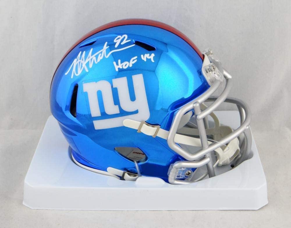 Michael Strahan New York Giants Signed Autograph RARE Chrome Speed Mini Helmet JSA Witnessed Certified
