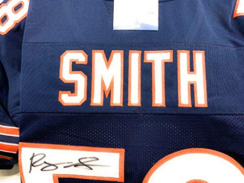 Roquan Smith Chicago Bears Signed Autograph Blue Custom Jersey Beckett Witnessed Certified