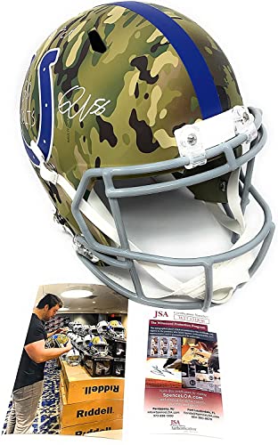 Quenton Nelson Indianapolis Colts Signed Autograph Rare CAMO Full Size Helmet 1st Round Pick Inscribed JSA Witnessed Certified