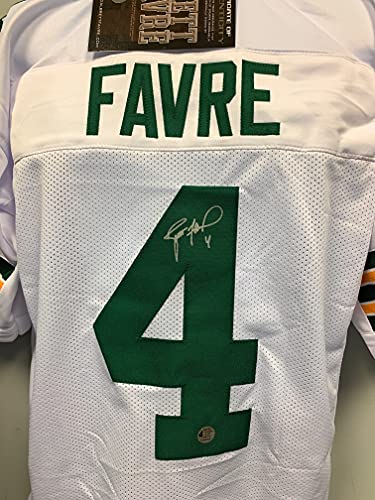 Brett Favre Green Bay Signed Autograph Custom Jersey White Brett Favre Certified
