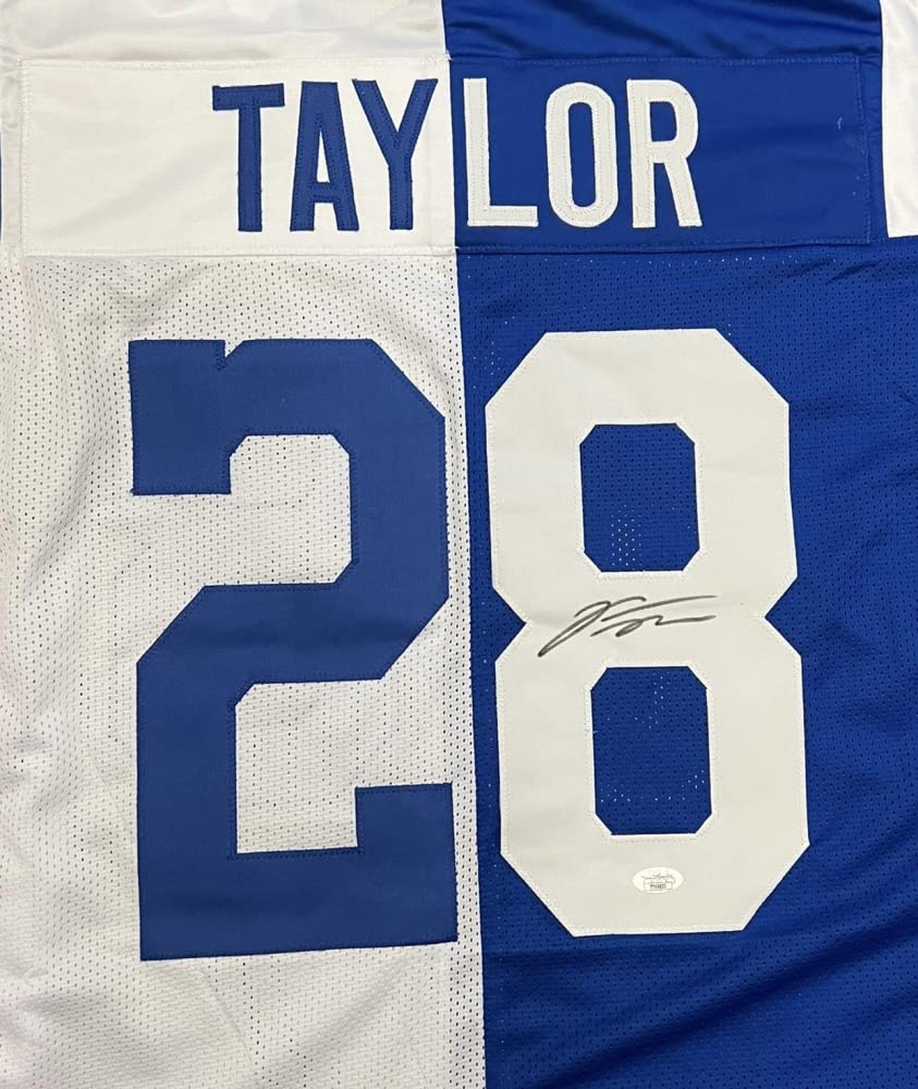 Jonathan Taylor Indianapolis Colts Signed Autograph Custom Jersey Rare HALF/HALF JSA Certified