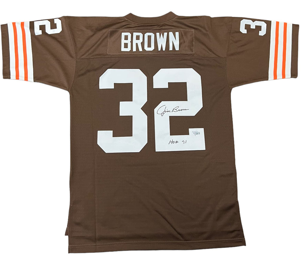 Jim Brown Cleveland Browns Signed Autograph Mitchell & Ness Jersey HOF Inscribed Fanatics