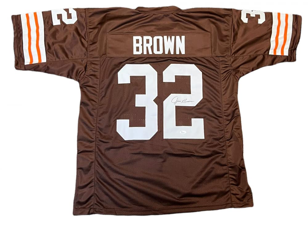 Jim Brown Cleveland Browns Signed Autograph Custom Jersey JSA Certified