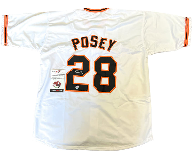 Buster Posey Autographed and Framed Gray Giants Jersey