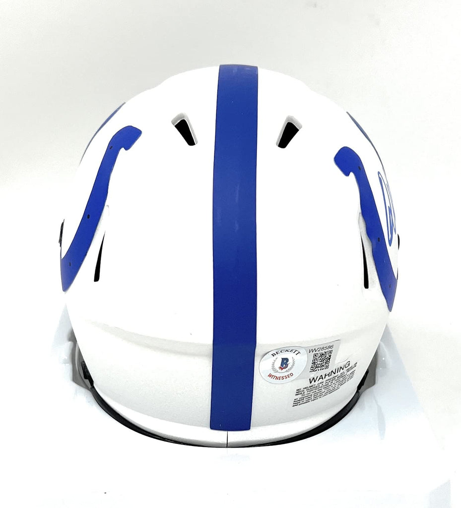 Quenton Nelson Indianapolis Colts Signed Autograph Rare Lunar Mini Helmet Beckett Witnessed Certified