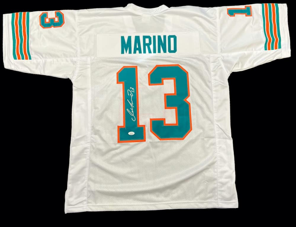 Dan Marino Miami Dolphins Signed Autograph Custom Jersey White JSA Certified
